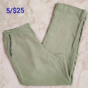 5 /$25 Alfred Dunner  Sage Green Chinos Elastic Waist 10